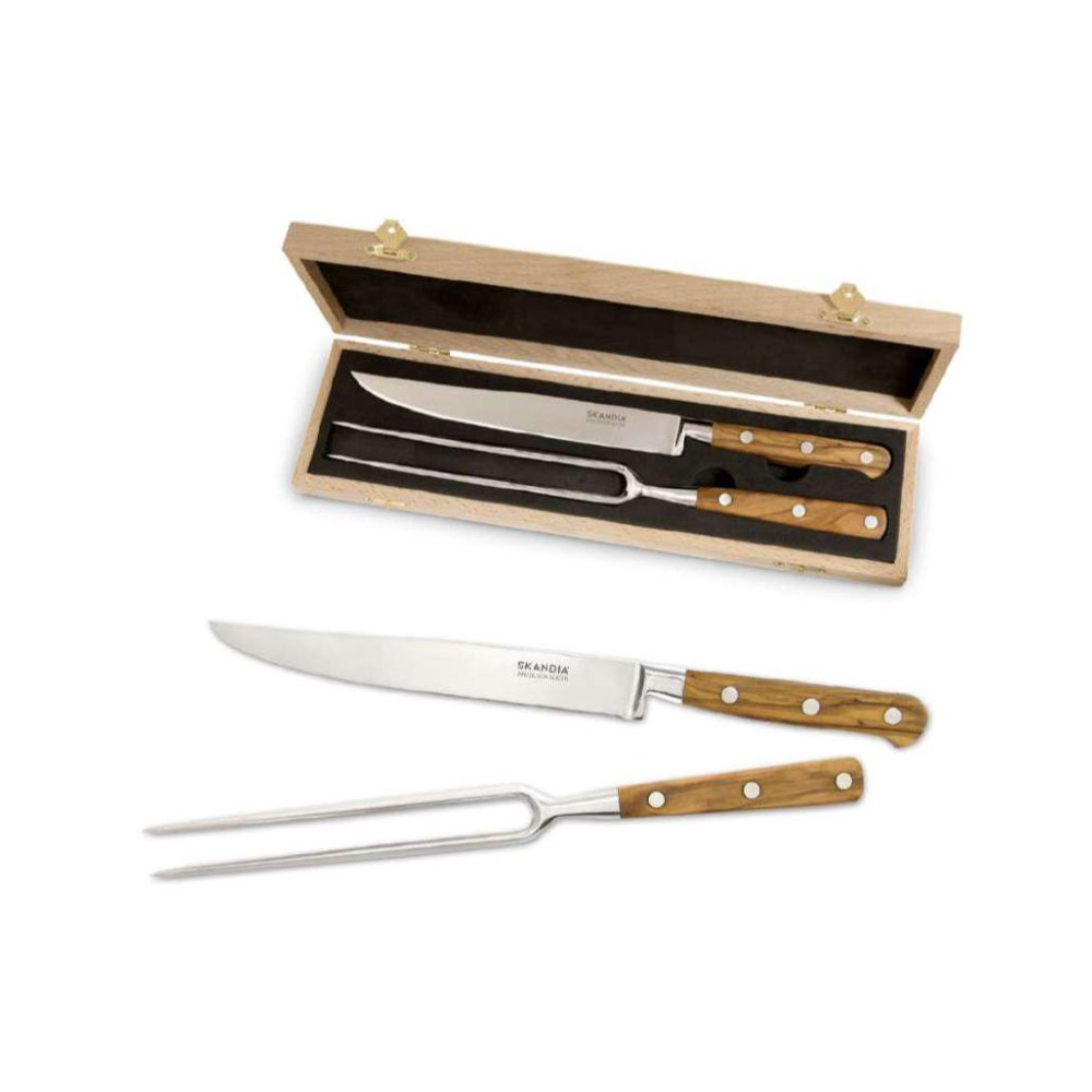 Ariston 2Pc Carving Set In Wood Box